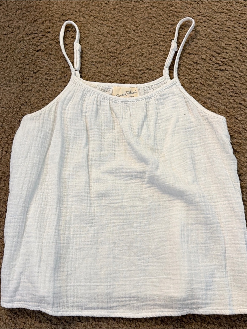 Universal Thread White Gauze Spaghetti Strap Cami